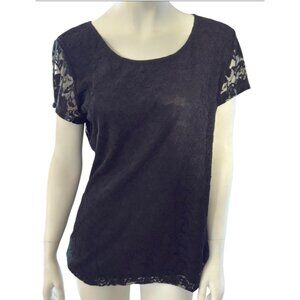 Black Lace Travelsmith Blouse Dressy Goth Travel Special Occasion